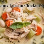 Savor the rich flavors of this Creamy Tuscan Chicken Soup! Packed with tender chicken, sun-dried tomatoes, spinach, and a creamy broth, it’s the ultimate comfort food for cozy nights. #TuscanChickenSoup #CreamyChickenSoup #ComfortFoodRecipes