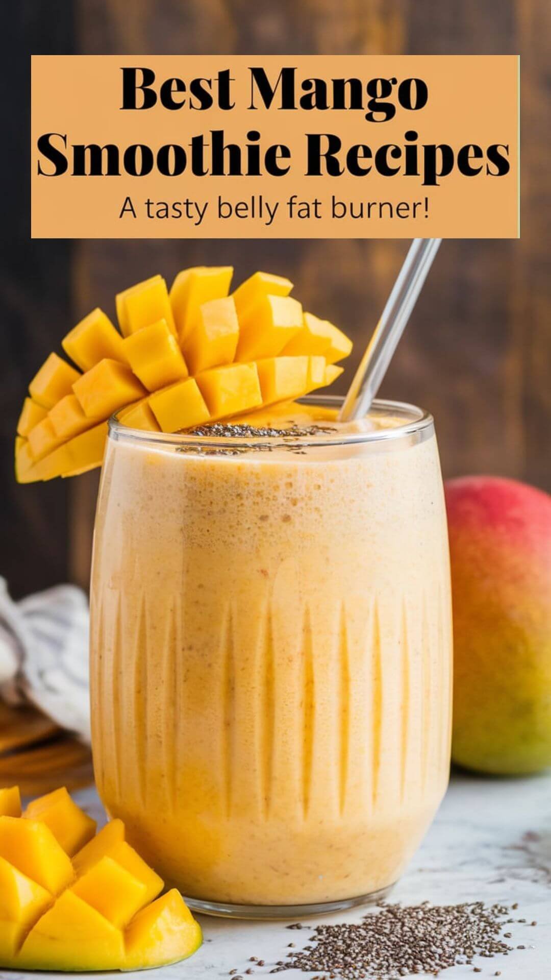 These mango smoothie recipes are packed with fat-burning ingredients like ginger, turmeric, and chia seeds to help you burn belly fat fast!