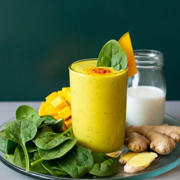 Mango Ginger Spinach Smoothie