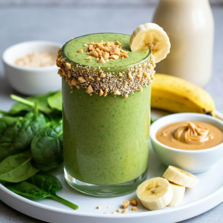 Peanut Butter Banana Spinach Smoothie