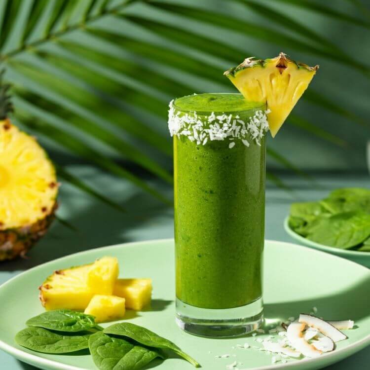 Pineapple Coconut Spinach Smoothie