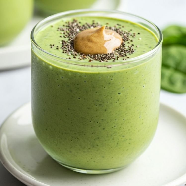 Spinach Banana and Almond Butter Smoothie 