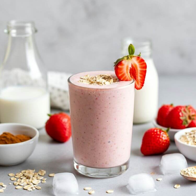 Strawberry Oat Protein Smoothie