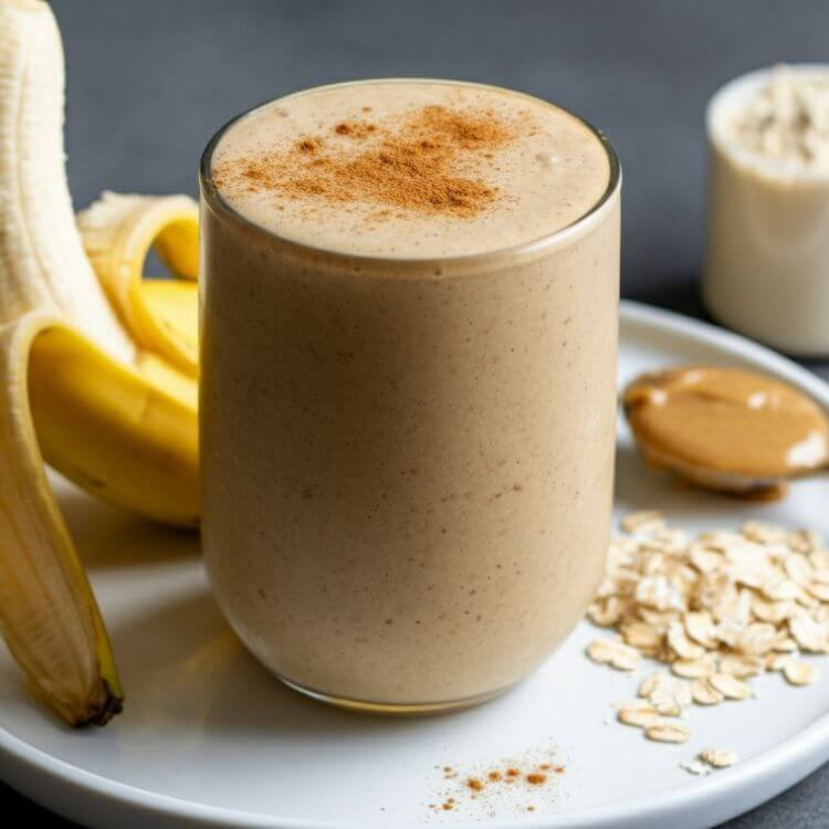 Cinnamon Roll Banana Protein Smoothie