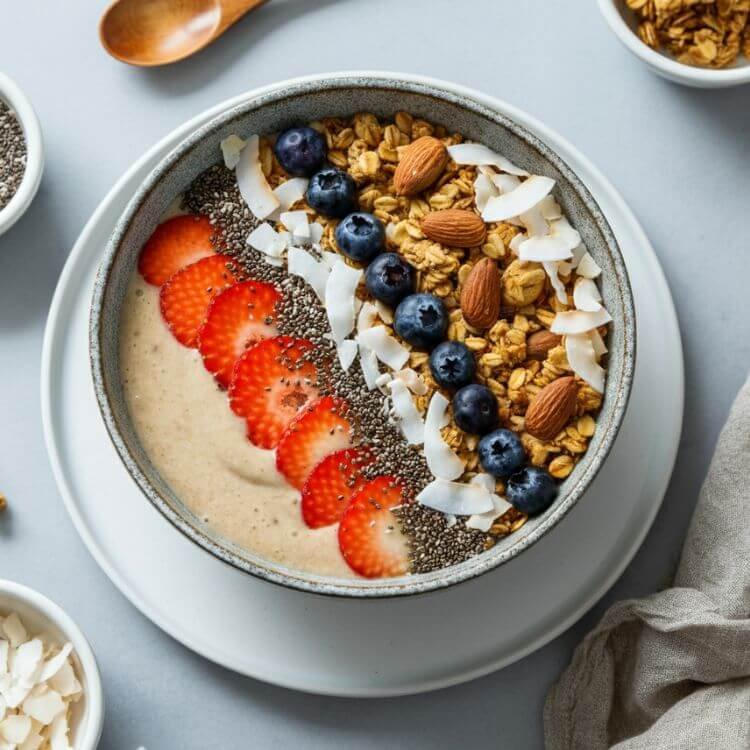 Vanilla Banana Protein Smoothie Bowl